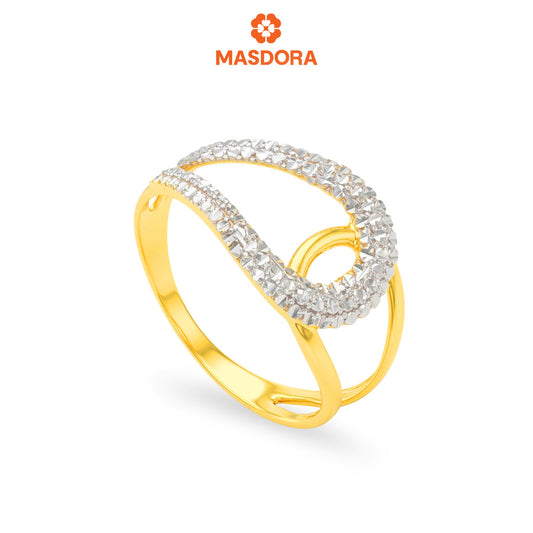 MASDORA 916 Gold Ring Cincin Emas ~ Duotone Fancy Cross (EMAS 916/22K)