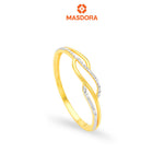 MASDORA 916 Gold Ring Cincin Emas ~ Duotone Mini Vein (EMAS 916/22K)