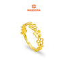 MASDORA 916 Gold Ring Cincin Emas ~ Golden Flower Frame Link (EMAS 916/22K)