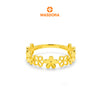 MASDORA 916 Gold Ring Cincin Emas ~ Golden Flower Frame Link (EMAS 916/22K)