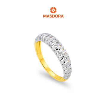 MASDORA 916 Gold Ring Cincin Emas ~ Duotone Eternity Domed (EMAS 916/22K)