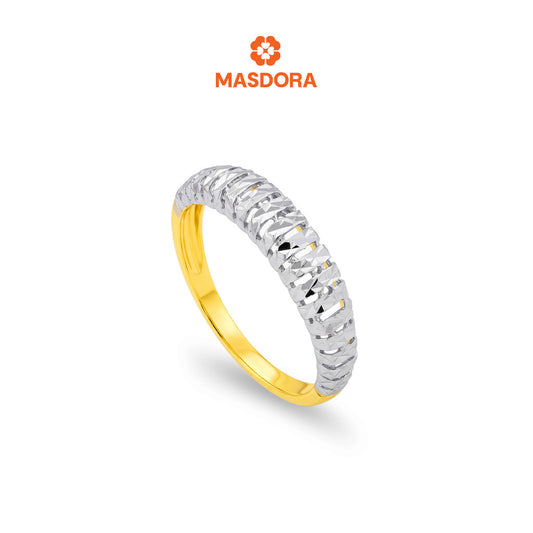 MASDORA 916 Gold Ring Cincin Emas ~ Duotone Eternity Domed (EMAS 916/22K)