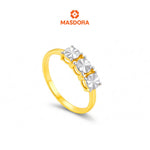 MASDORA 916 Gold Ring Rings Cincin Emas ~ Duotone Centered Tennis (EMAS 916/22K)