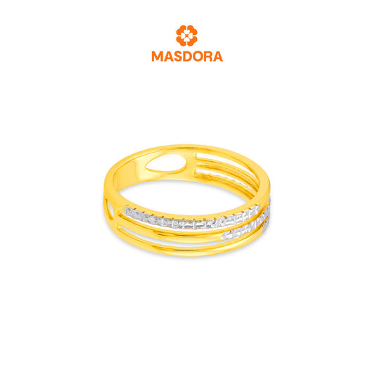 MASDORA 916 Gold Ring Cincin Emas ~ Duotone Triple Band (EMAS 916/22K)