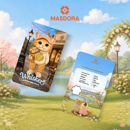 MASDORA 999.9 Gold Bar 1.00GM COMBO Whisker Collection (1.00GM X 2) ~ Oyen's Lifestyle (EMAS 999.9/24K)