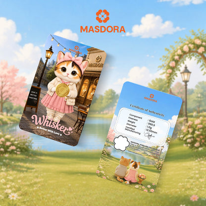 MASDORA 999.9 Gold Bar 1.00GM COMBO Whisker Collection (1.00GM X 2) ~ Oyen's Lifestyle (EMAS 999.9/24K)