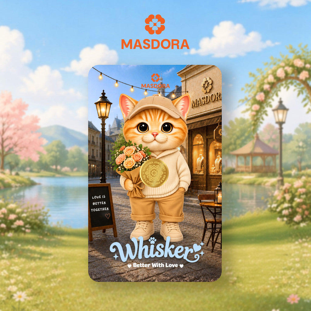 MASDORA 999.9 Gold Bar 1.00GM COMBO Whisker Collection (1.00GM X 2) ~ Oyen's Lifestyle (EMAS 999.9/24K)