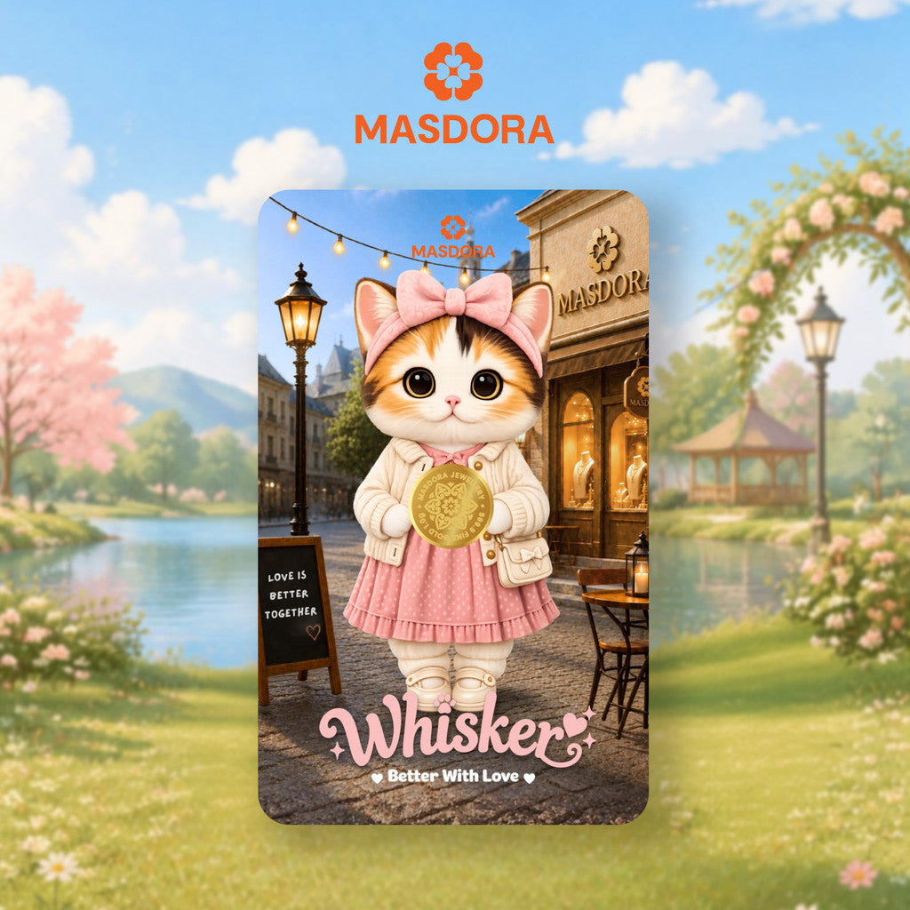 MASDORA 999.9 Gold Bar 1.00GM COMBO Whisker Collection (1.00GM X 2) ~ Oyen's Lifestyle (EMAS 999.9/24K)