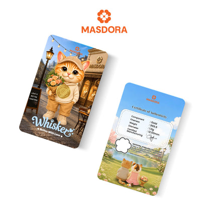 MASDORA 999.9 Gold Bar 1.00GM COMBO Whisker Collection (1.00GM X 2) ~ Oyen's Lifestyle (EMAS 999.9/24K)
