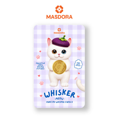 MASDORA 999.9 Gold Bar 1.00GM Whisker Collection -  The Turkish Angora White Cat (EMAS 999.9/24K)