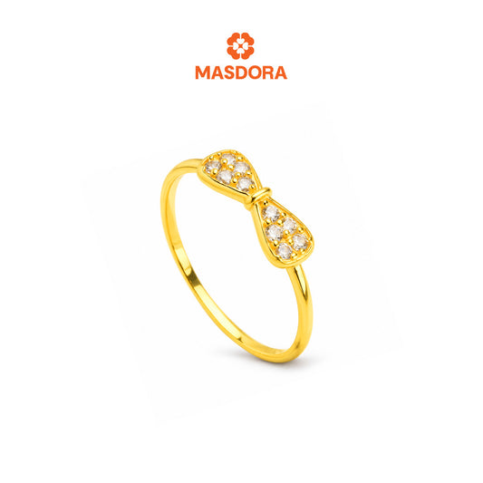 MASDORA 916 Gold Ring Cincin Emas ~ Sparkling Adhere Ribbon (EMAS 916/22K)