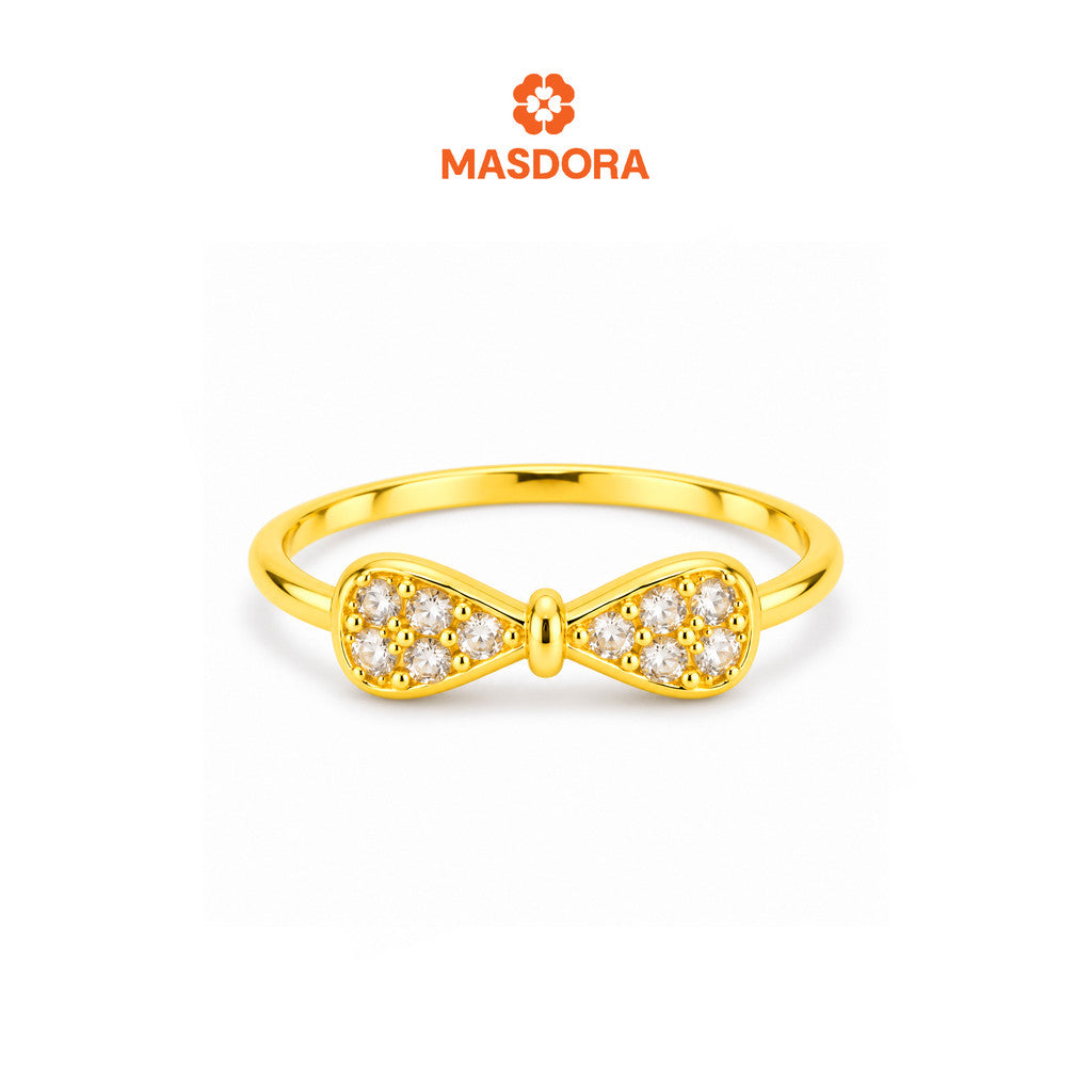 MASDORA 916 Gold Ring Cincin Emas ~ Sparkling Adhere Ribbon (EMAS 916/22K)