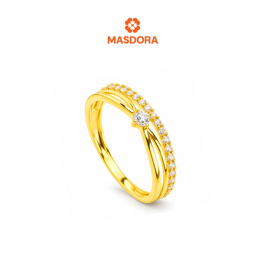 MASDORA 916 Gold Ring Rings Cincin Emas ~ Sparkling Mystic Solitaire (EMAS 916/22K)