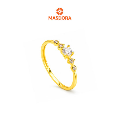 MASDORA 916 Gold Ring Rings Cincin Emas ~ Sparkling Squircle Solitaire (EMAS 916/22K)