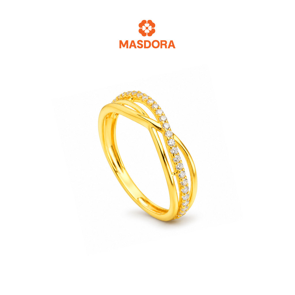 MASDORA 916 Gold Ring Cincin Emas ~ Sparkling Modern Majestic (EMAS 916/22K)