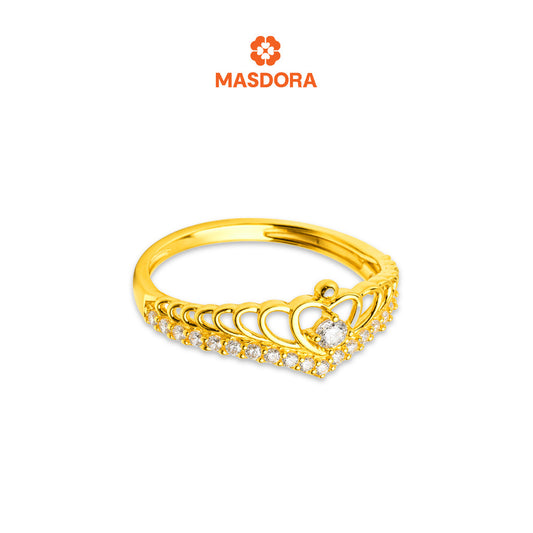 MASDORA 916 Gold Ring Rings Cincin Emas ~ Sparkling Coronal Solitaire (EMAS 916/22K)