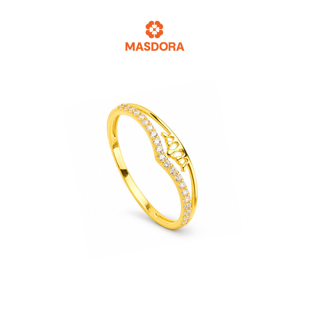 MASDORA 916 Gold Ring Cincin Emas ~ Sparkling Royal V (EMAS 916/22K)