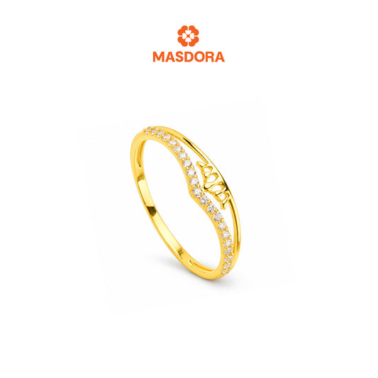 MASDORA 916 Gold Ring Cincin Emas ~ Sparkling Royal V (EMAS 916/22K)