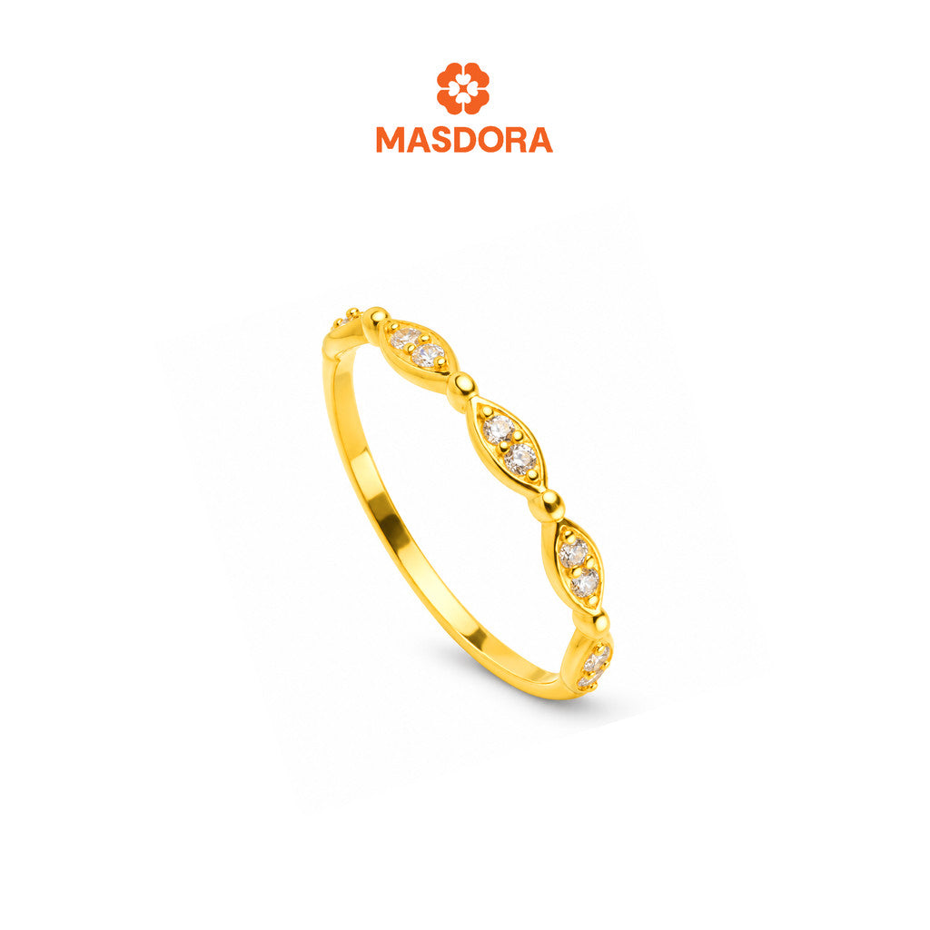 MASDORA 916 Gold Ring Rings Cincin Emas ~ Sparkling Simple Diagonal (EMAS 916/22K)
