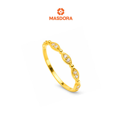 MASDORA 916 Gold Ring Rings Cincin Emas ~ Sparkling Simple Diagonal (EMAS 916/22K)