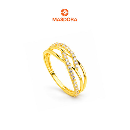 MASDORA 916 Gold Ring Rings Cincin Emas ~ Sparkling Gyrate Weave (EMAS 916/22K)