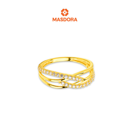 MASDORA 916 Gold Ring Rings Cincin Emas ~ Sparkling Gyrate Weave (EMAS 916/22K)