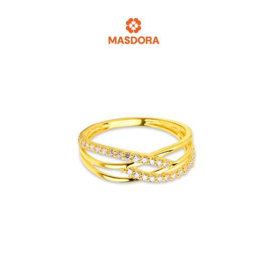 MASDORA 916 Gold Ring Rings Cincin Emas ~ Sparkling Gyrate Weave (EMAS 916/22K)