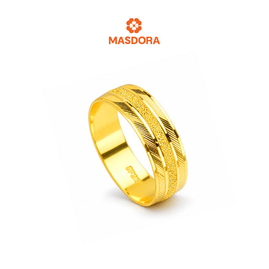 MASDORA 916 Gold Ring Rings Cincin Emas ~ CBR Golden Middle Sandy (EMAS 916/22K)