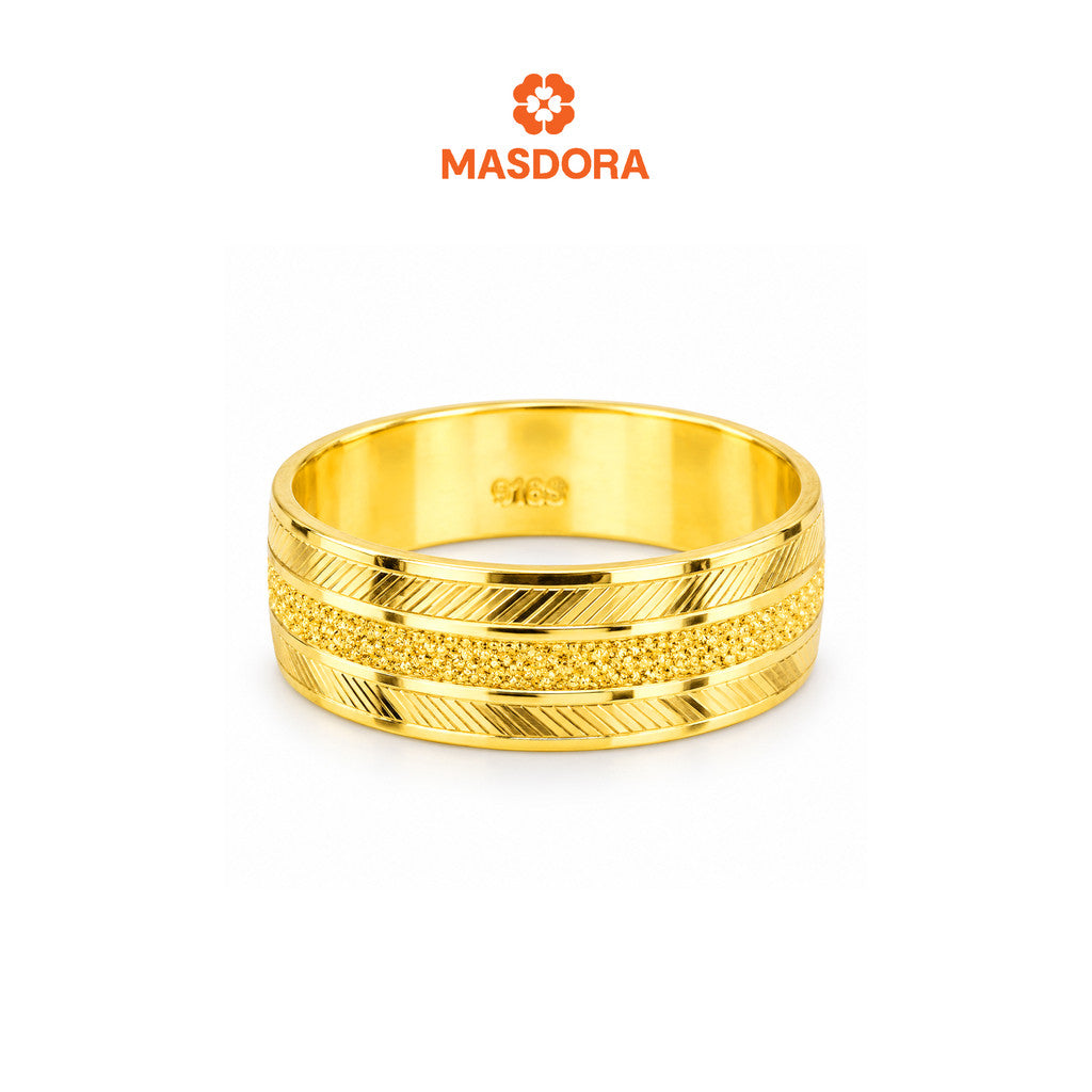 MASDORA 916 Gold Ring Rings Cincin Emas ~ CBR Golden Middle Sandy (EMAS 916/22K)