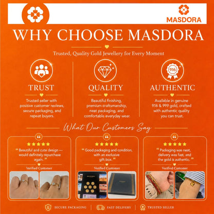 MASDORA 916 Gold Ring Rings Cincin Emas ~ HG Hearty Crown (EMAS 916/22K)