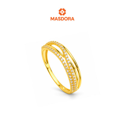 MASDORA 916 Gold Ring Rings Cincin Emas ~ Sparkling Aesthetic Swirl (EMAS 916/22K)