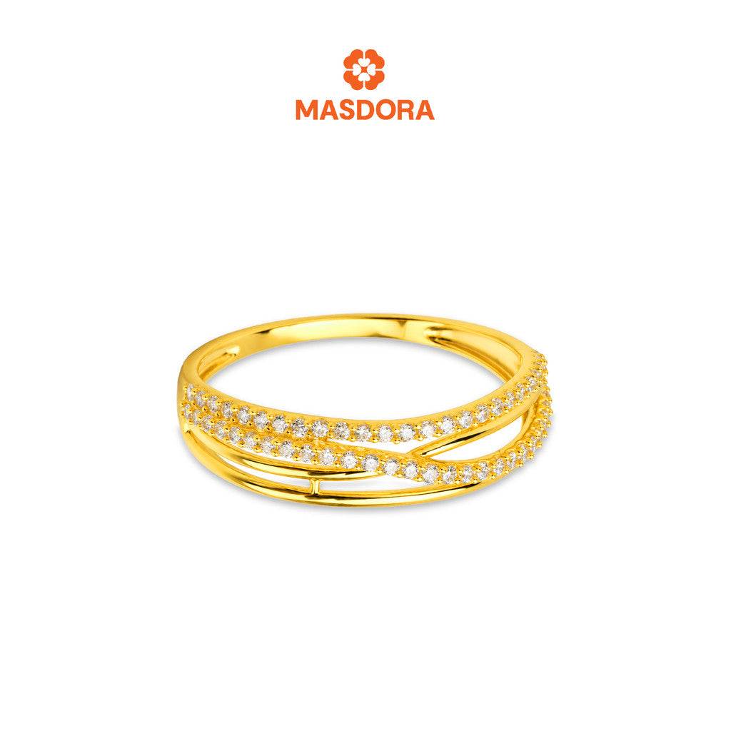 MASDORA 916 Gold Ring Rings Cincin Emas ~ Sparkling Aesthetic Swirl (EMAS 916/22K)