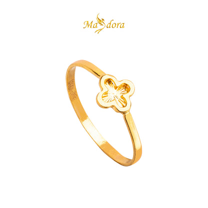 MASDORA 916 Gold Ring Rings Cincin Emas ~ Minimalist Shiny Cutting Clover (EMAS 916/22K)