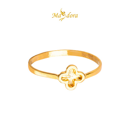 MASDORA 916 Gold Ring Rings Cincin Emas ~ Minimalist Shiny Cutting Clover (EMAS 916/22K)