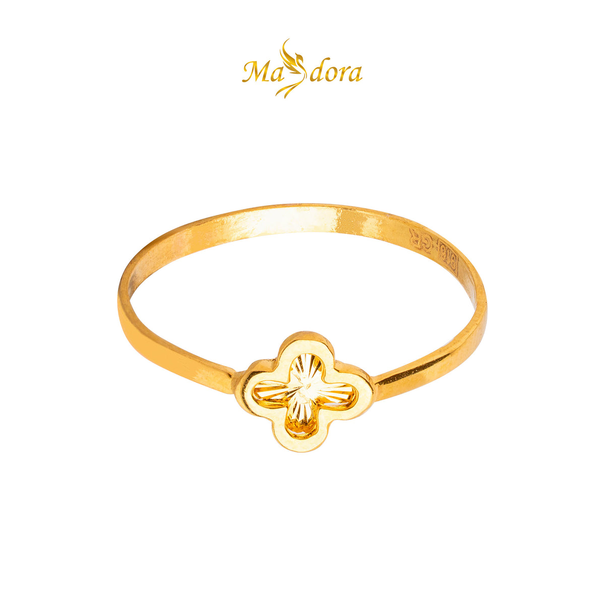 MASDORA 916 Gold Ring Rings Cincin Emas ~ Minimalist Shiny Cutting Clover (EMAS 916/22K)