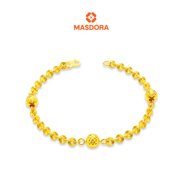 MASDORA 916 Gold Bracelet Rantai Tangan Emas ~ Shining Sauh Shiny Cutting Beads (EMAS 916/22K)
