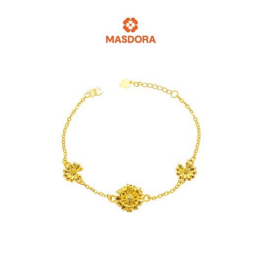MASDORA 916 Gold Bracelet Rantai Tangan Emas ~ HG Golden Enormous Sunflower (EMAS 916/22K)