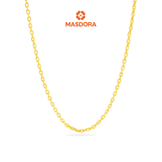 MASDORA 916 Gold Necklace Rantai Leher Emas ~ Sauh Hollow High Polished Necklace(EMAS 916/22K)