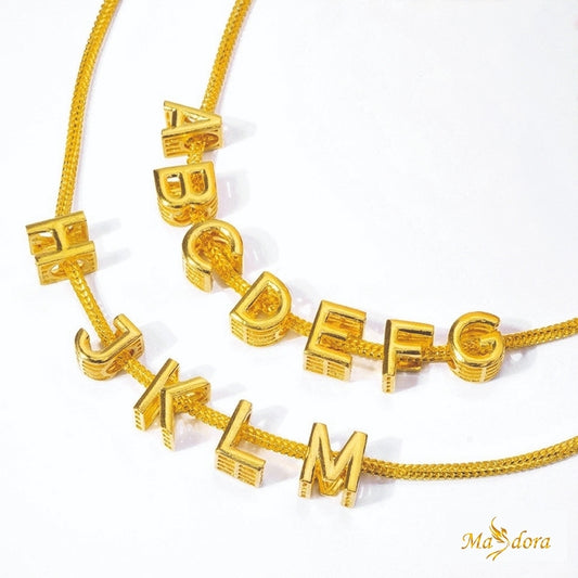 Masdora Beads Alphabets 3D Alphabets E (Emas 916)