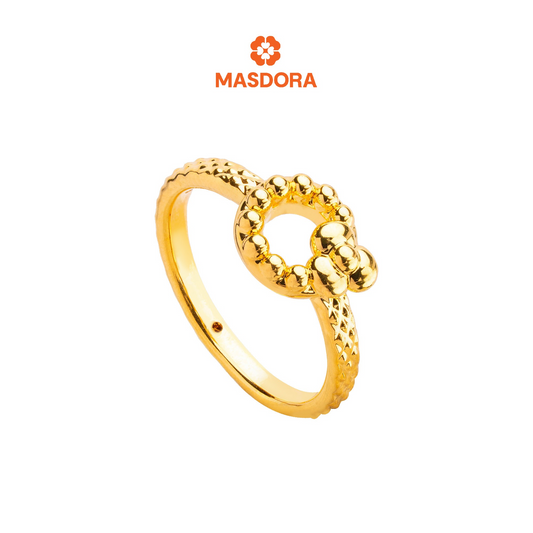 MASDORA 916 Gold Ring Rings Cincin Emas ~ HG Rounded Triple Petals (EMAS 916/22K)