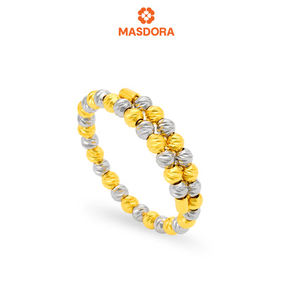 MASDORA 916 Gold Ring Rings Cincin Emas ~ Duotone Cutting Beads Adjustable (EMAS 916/22K)