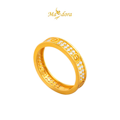 MASDORA 916 Gold Ring Rings Cincin Emas ~ Exclusive Love-Paved Screw Mark (EMAS 916/22K)