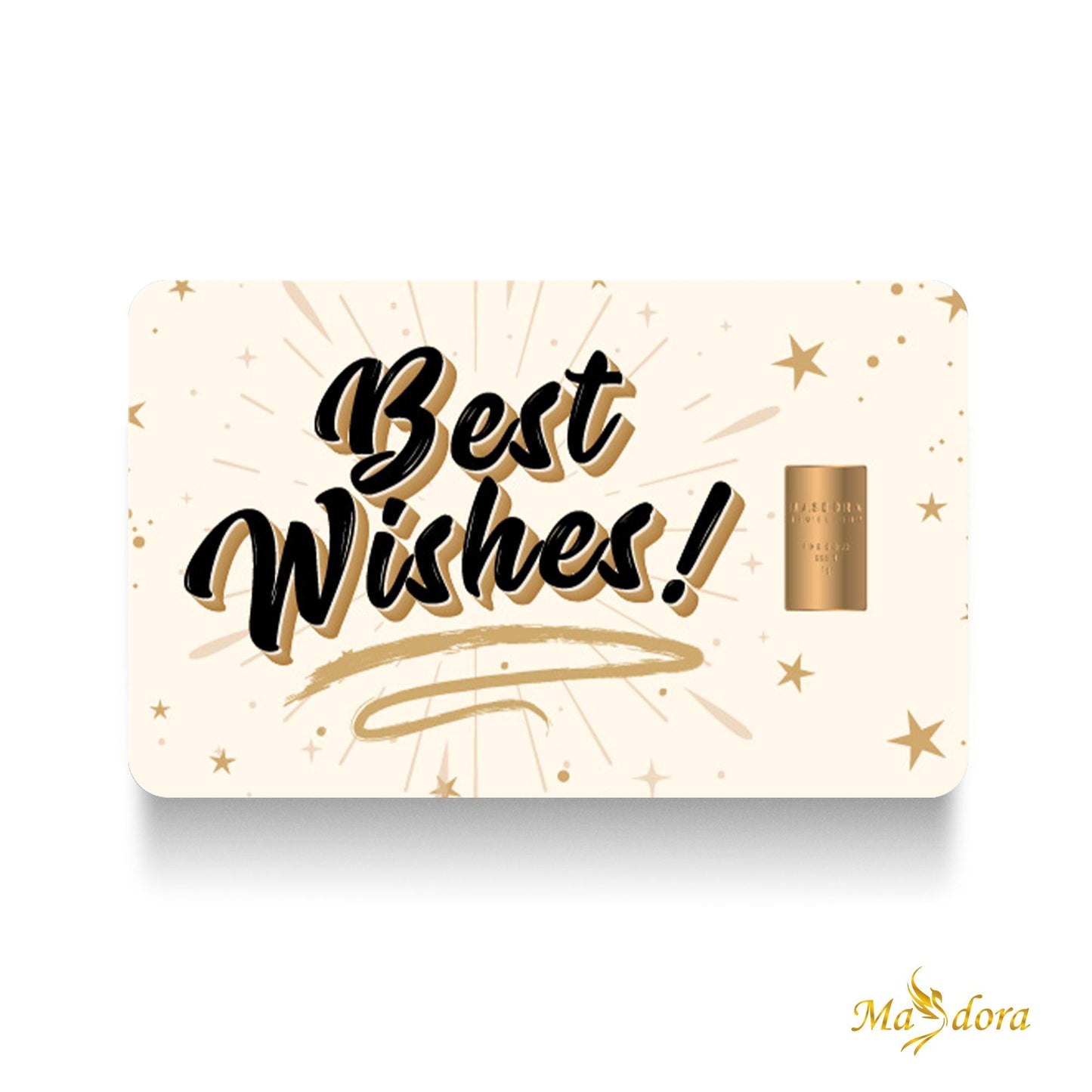 Masdora 999.9 Gold Gift Series Gold Bar ~ Best Wishes (1g)