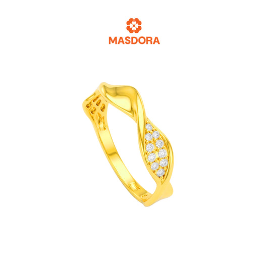 MASDORA 916 Gold Ring Rings Cincin Emas ~ Duotone DNA Diamond Cut (EMAS 916/22K)