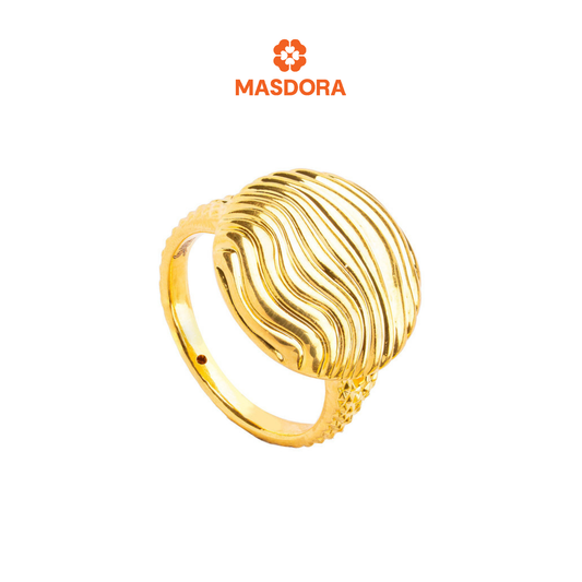 MASDORA 916 Gold Ring Rings Cincin Emas ~ HG Round Ripple Wave (EMAS 916/22K)