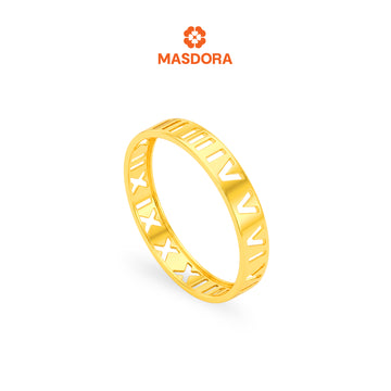MASDORA 916 Gold Ring Rings Cincin Emas ~ Minimalist Roman Band (EMAS 916/22K)