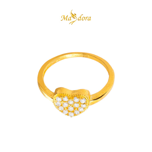 MASDORA 916 Gold Ring Rings Cincin Emas ~ Sparkling Heart (EMAS 916/22K)