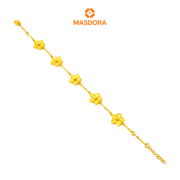MASDORA 916 Gold Bracelet Rantai Tangan Emas ~ Sakura Bloom (EMAS 916/22K)