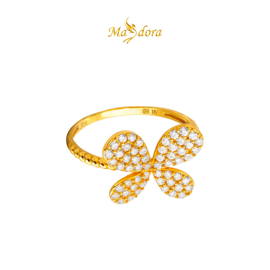 MASDORA 916 Gold Ring Rings Cincin Emas ~ Sparkling Butterfly Rope (EMAS 916/22K)