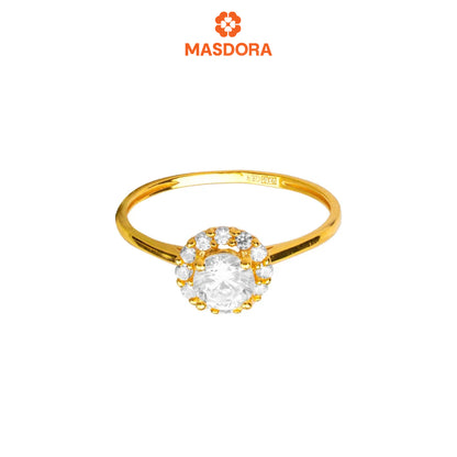 MASDORA 916 Gold Ring Rings Cincin Emas ~ Sparkling Walled Solitaire (EMAS 916/22K)